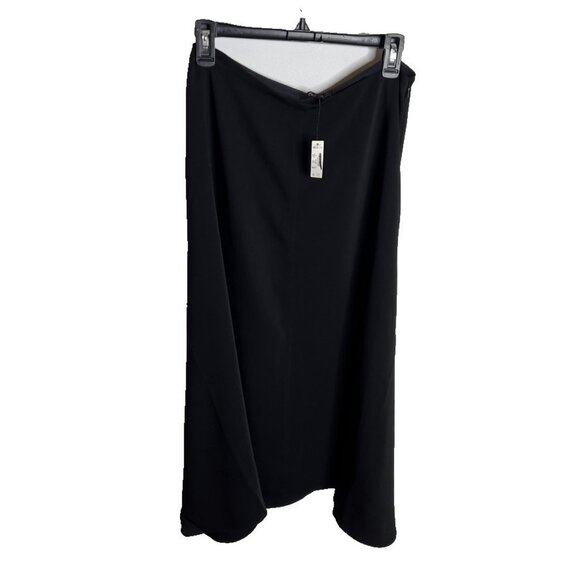Madewell $118 Asymmetric Midi Skirt Black Size 4 NT389 - Picture 2 of 6
